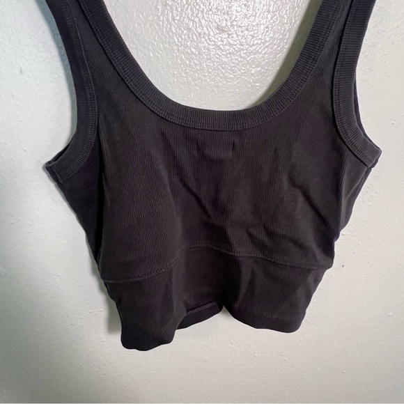 UpWest Cropped Ribbed Layering Tank Top in Soot N222 M - Picture 7 of 10